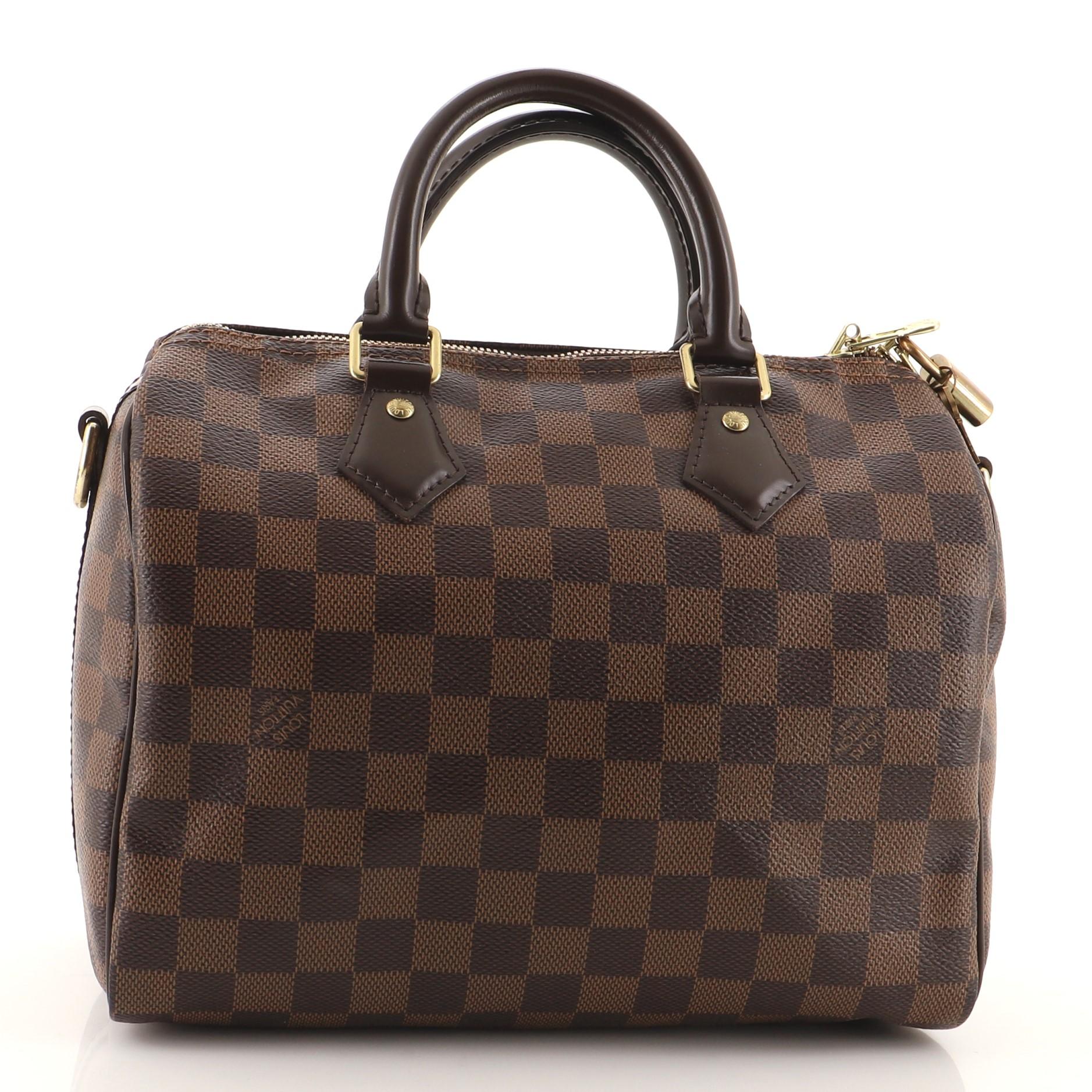 Louis Vuitton Speedy Bandouliere Bag Damier 25 In Good Condition In NY, NY