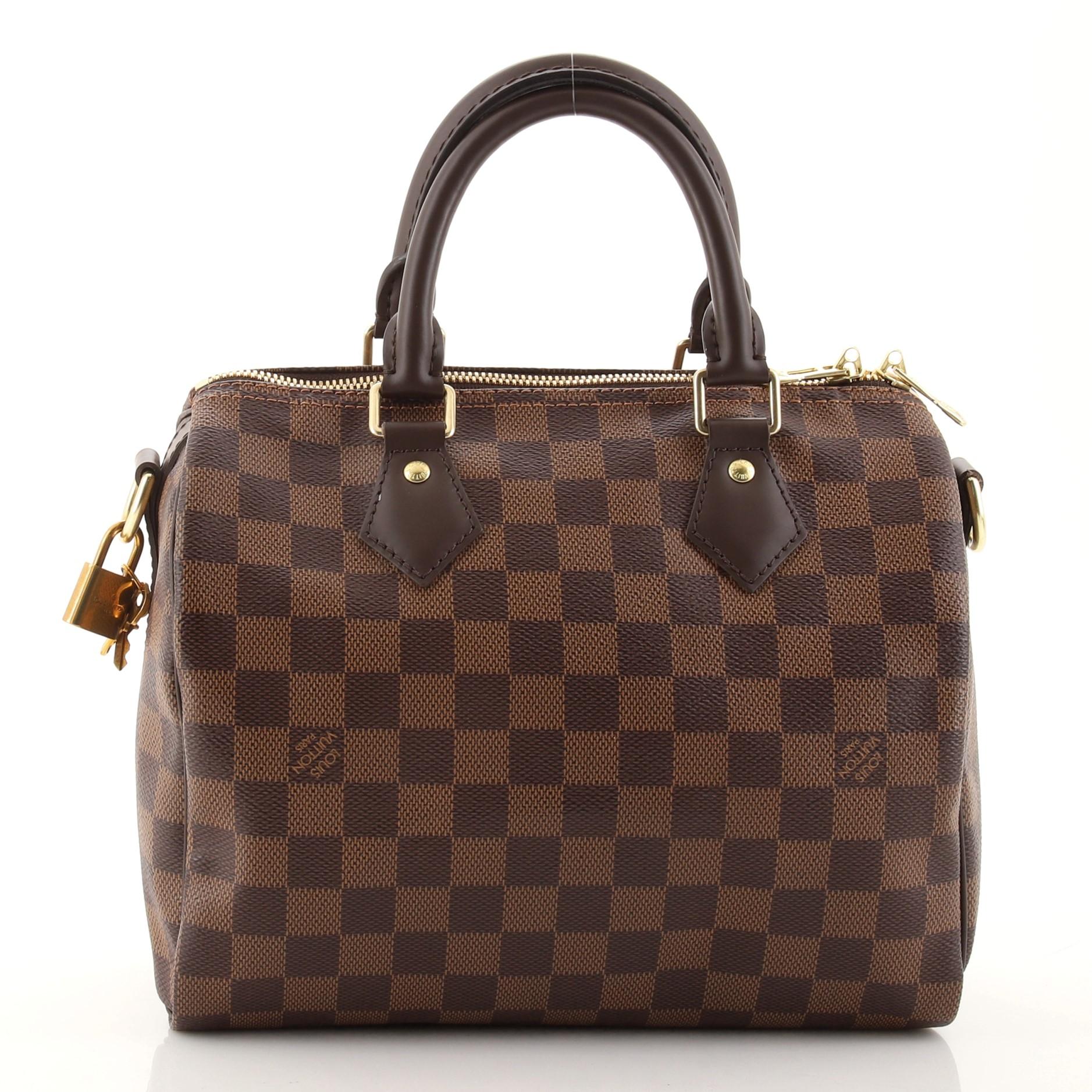 Louis Vuitton Speedy Bandouliere Bag Damier 25 In Good Condition In NY, NY
