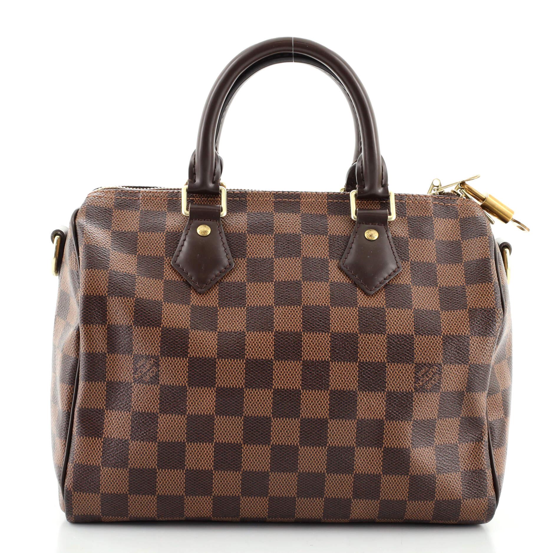 Louis Vuitton Speedy Bandouliere Bag Damier 25 In Good Condition In NY, NY