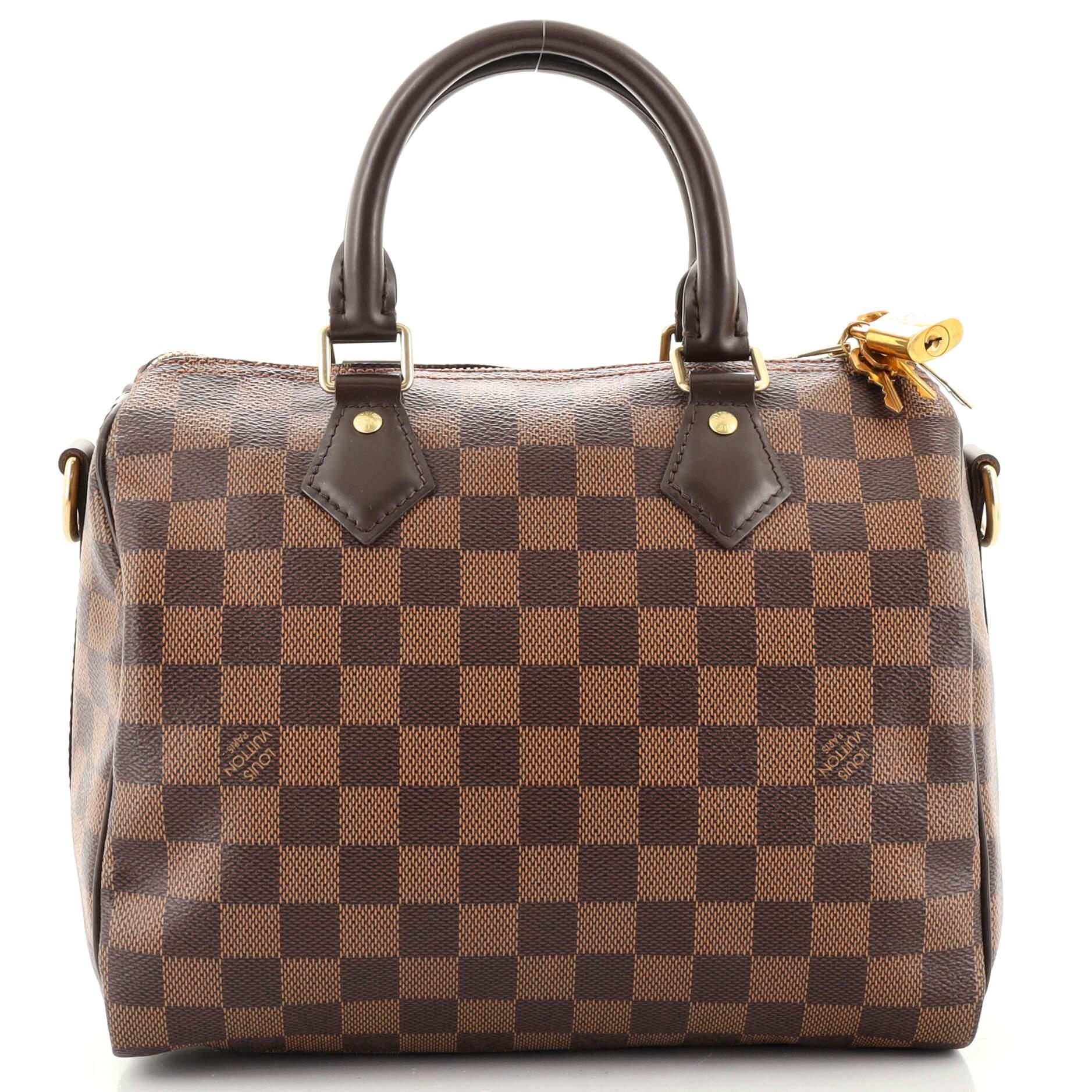 Louis Vuitton Speedy Bandouliere Bag Damier 25 In Good Condition In NY, NY