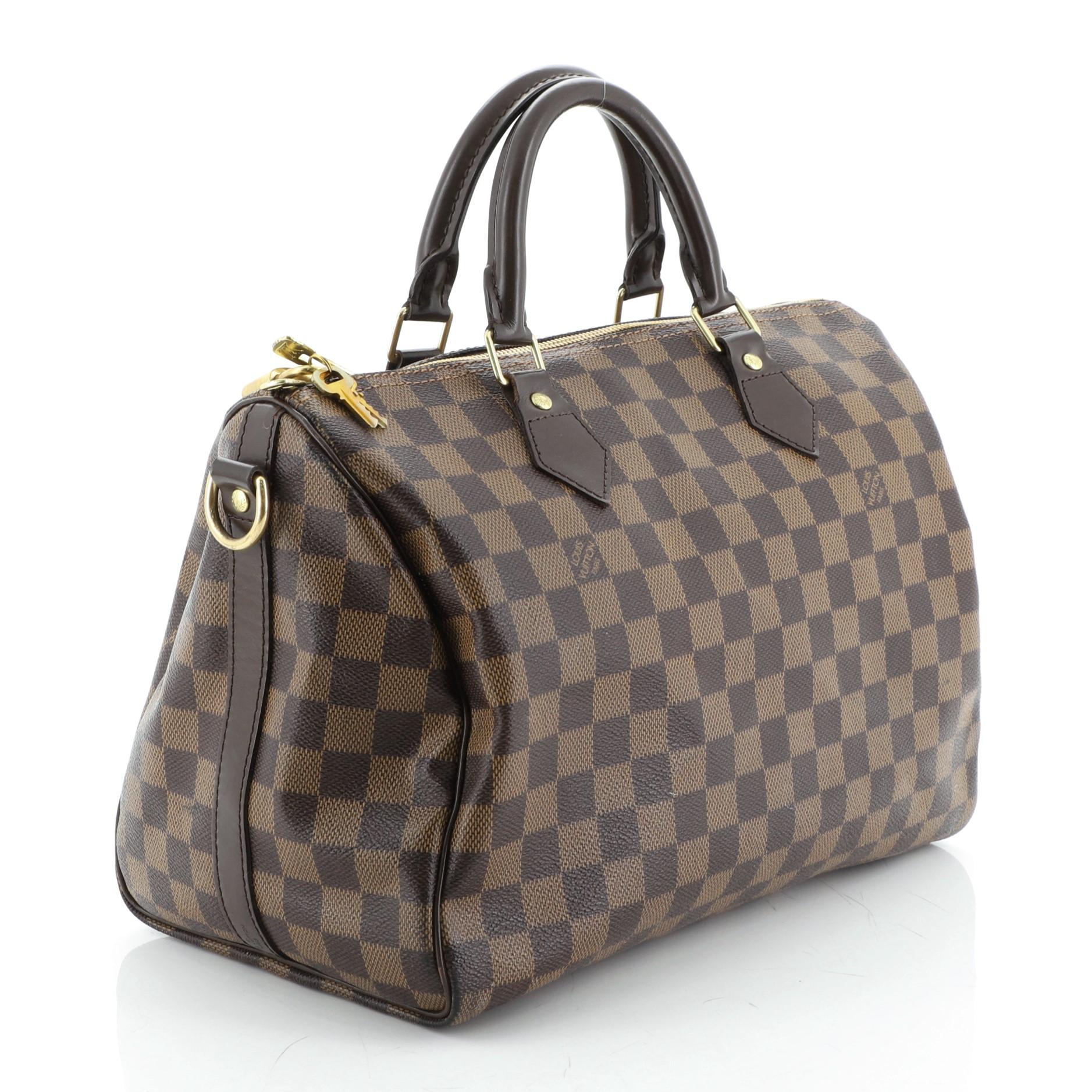 Black Louis Vuitton Speedy Bandouliere Bag Damier 30 