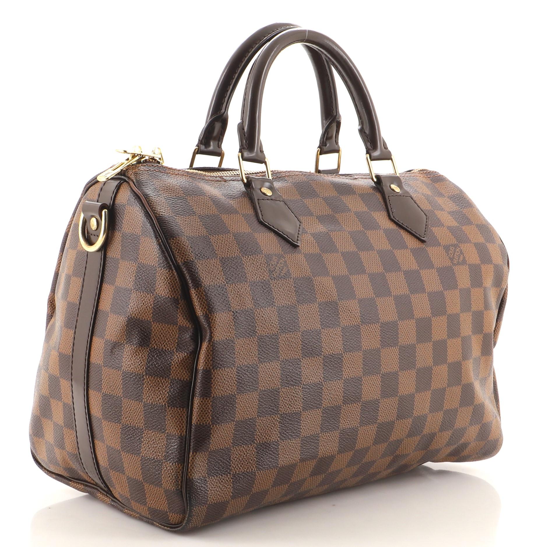 Black Louis Vuitton Speedy Bandouliere Bag Damier 30 For Sale