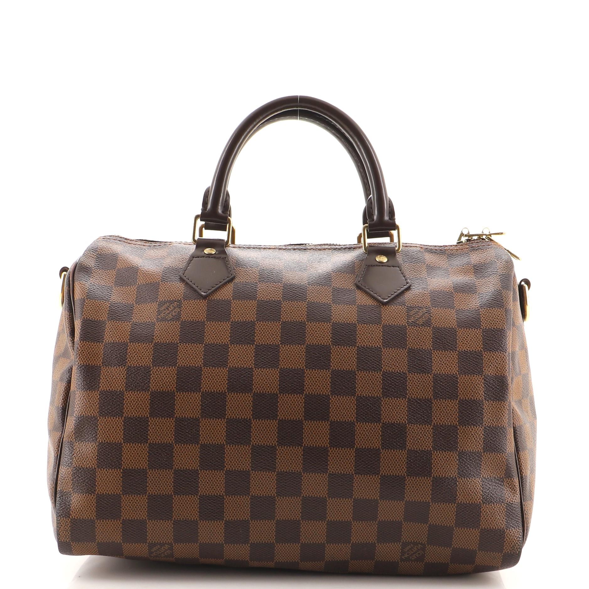 Louis Vuitton Speedy Bandouliere Bag Damier 30 In Fair Condition For Sale In NY, NY