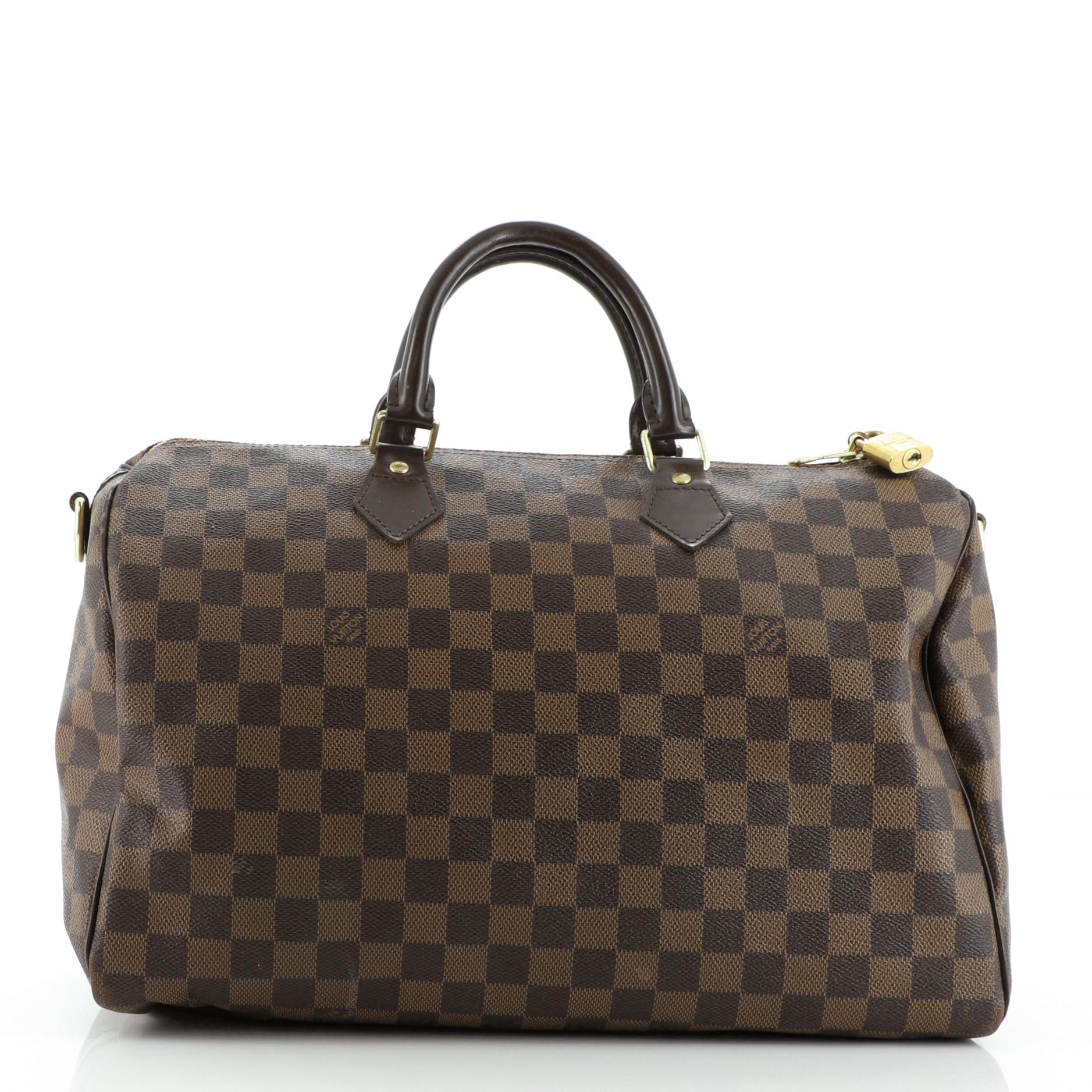 Black Louis Vuitton Speedy Bandouliere Bag Damier 35