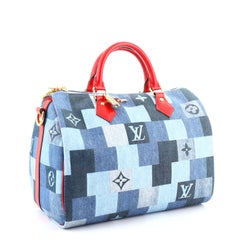 Louis Vuitton Speedy Bandouliere Bag Damier and Monogram Patchwork Denim 30