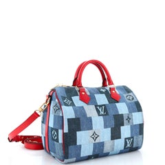 Louis Vuitton Speedy Bandouliere Bag Damier and Monogram Patchwork Denim 30
