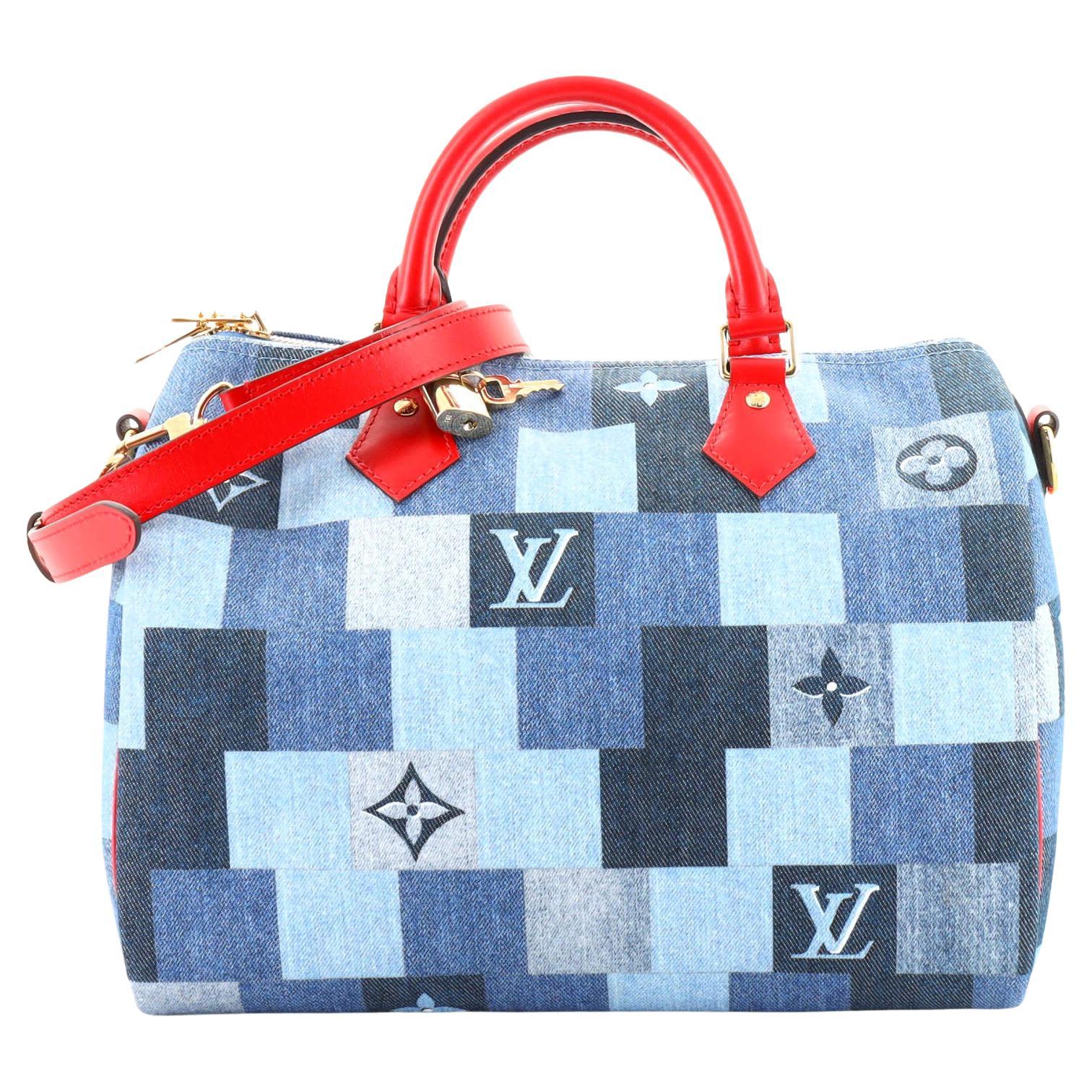 Louis Vuitton Speedy Bandoulière 30 Bag Damier Canvas With Blue Braid -  Praise To Heaven