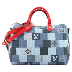 Louis Vuitton Speedy Bandouliere Bag Damier and Monogram Patchwork Denim  30