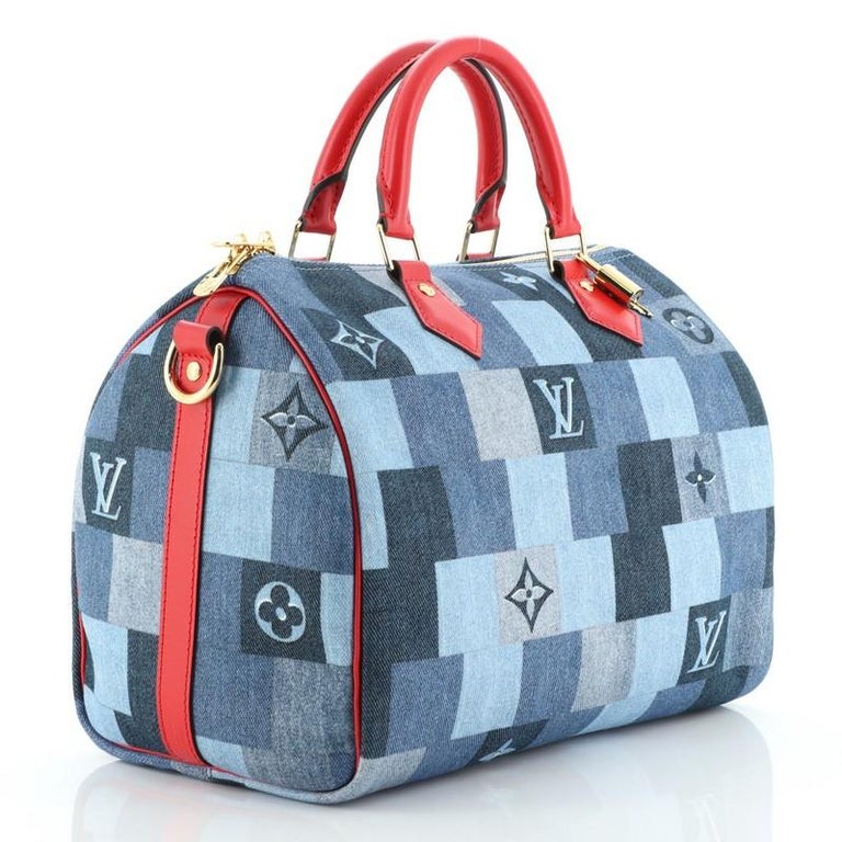 Louis Vuitton Damier Monogram Denim Patchwork Speedy Bandoulier 30 Bag Louis  Vuitton