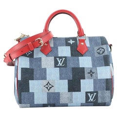Louis Vuitton Speedy Bandouliere Bag Damier and Monogram Patchwork Denim 
