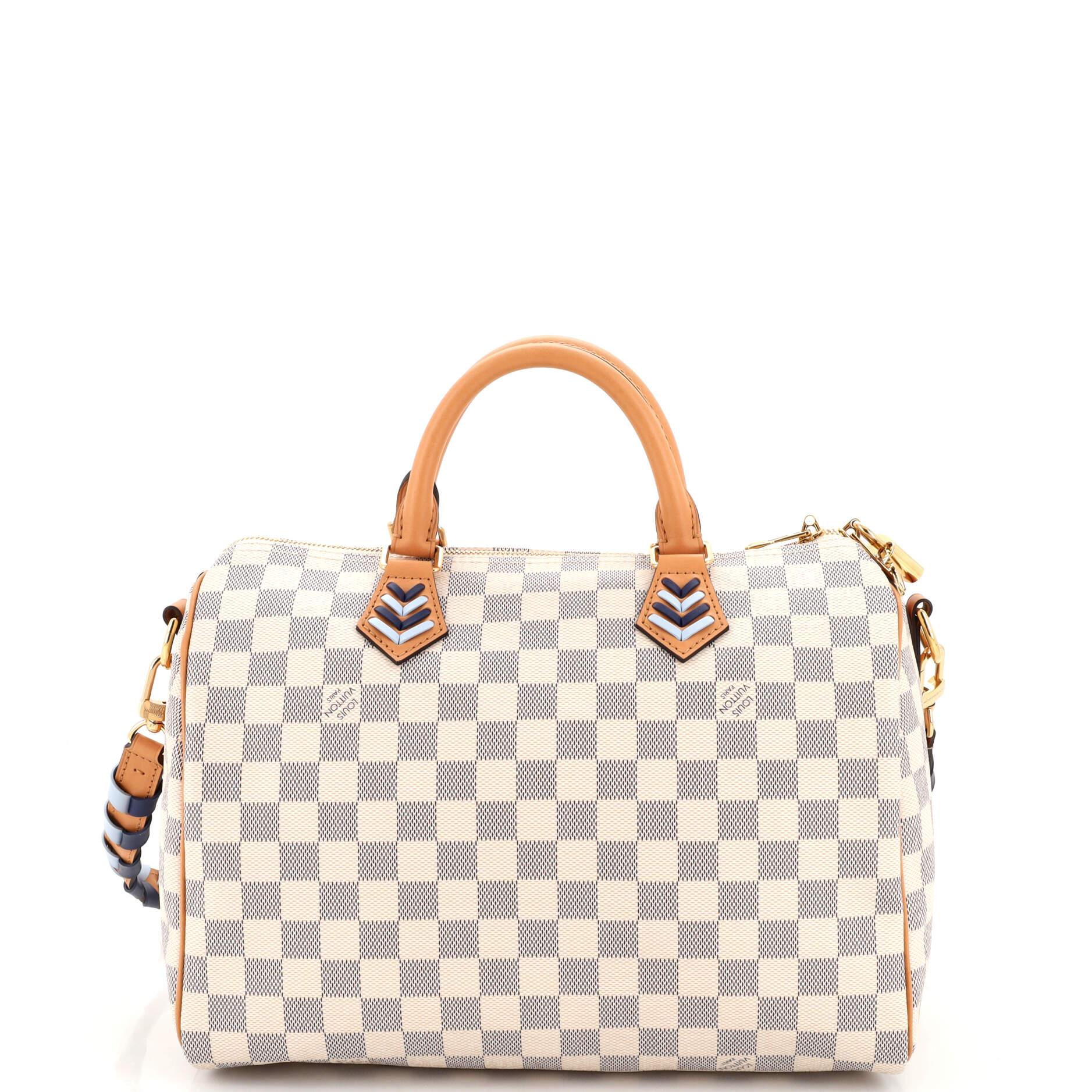 Louis Vuitton Speedy Bandouliere Bag Damier with Braided Detail 30 In Good Condition In NY, NY