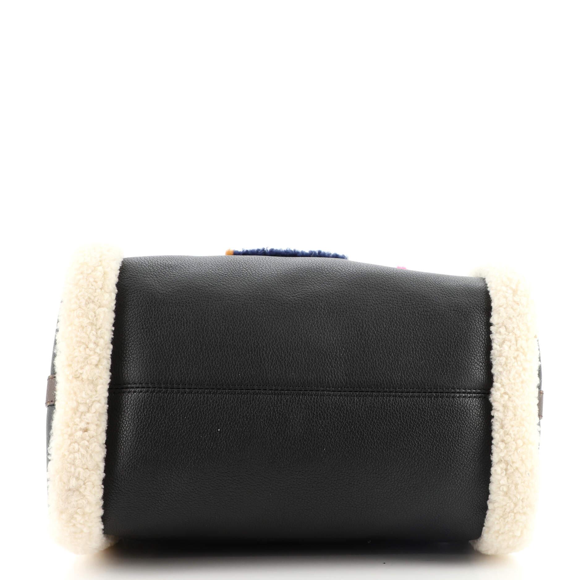 Women's or Men's Louis Vuitton Speedy Bandouliere Bag Leather and Monogram Teddy Shearling 30