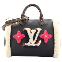 Louis Vuitton Speedy Bandouliere Bag Leather and Monogram Teddy Shearling