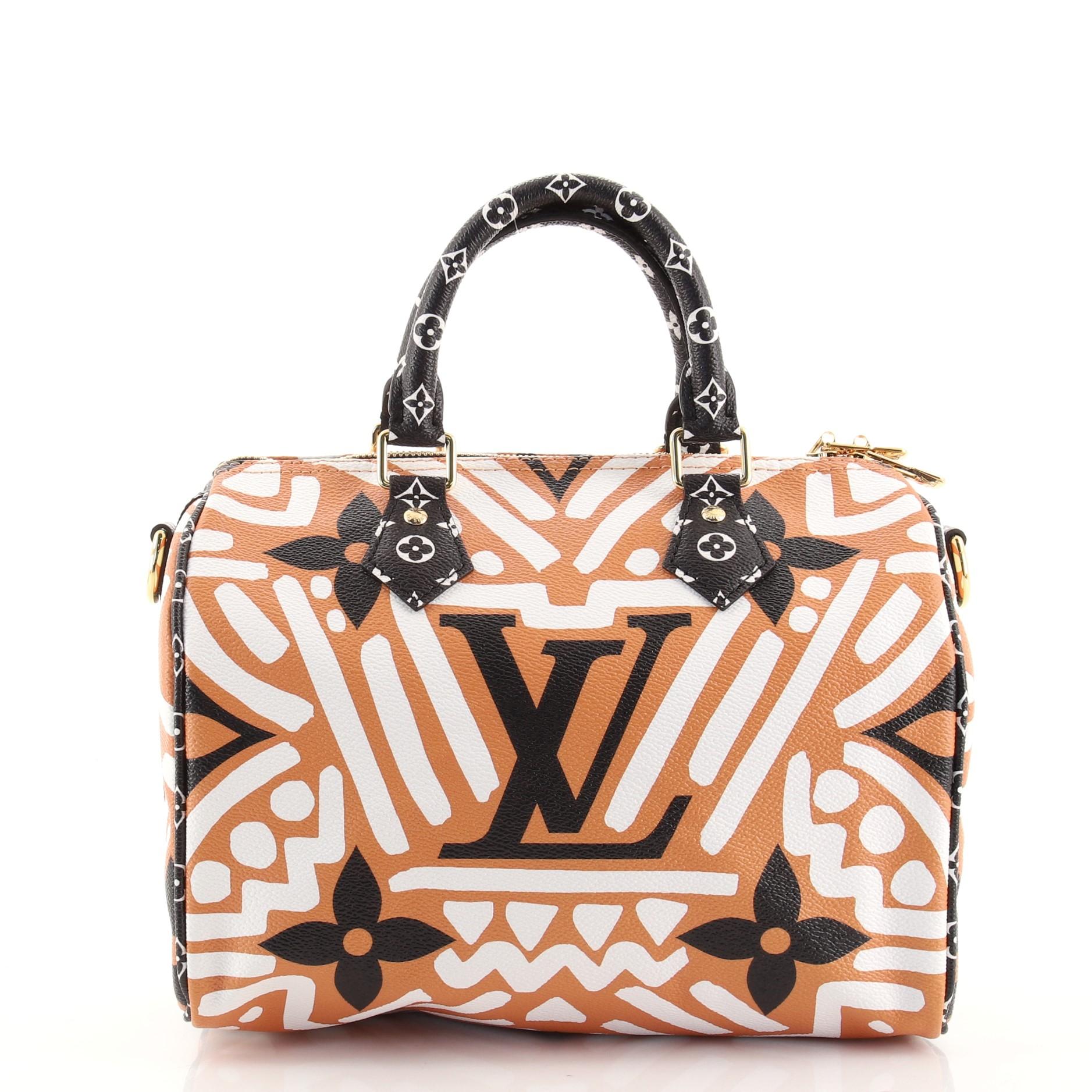 Beige Louis Vuitton Speedy Bandouliere Bag Limited Edition Crafty Monogram Gia