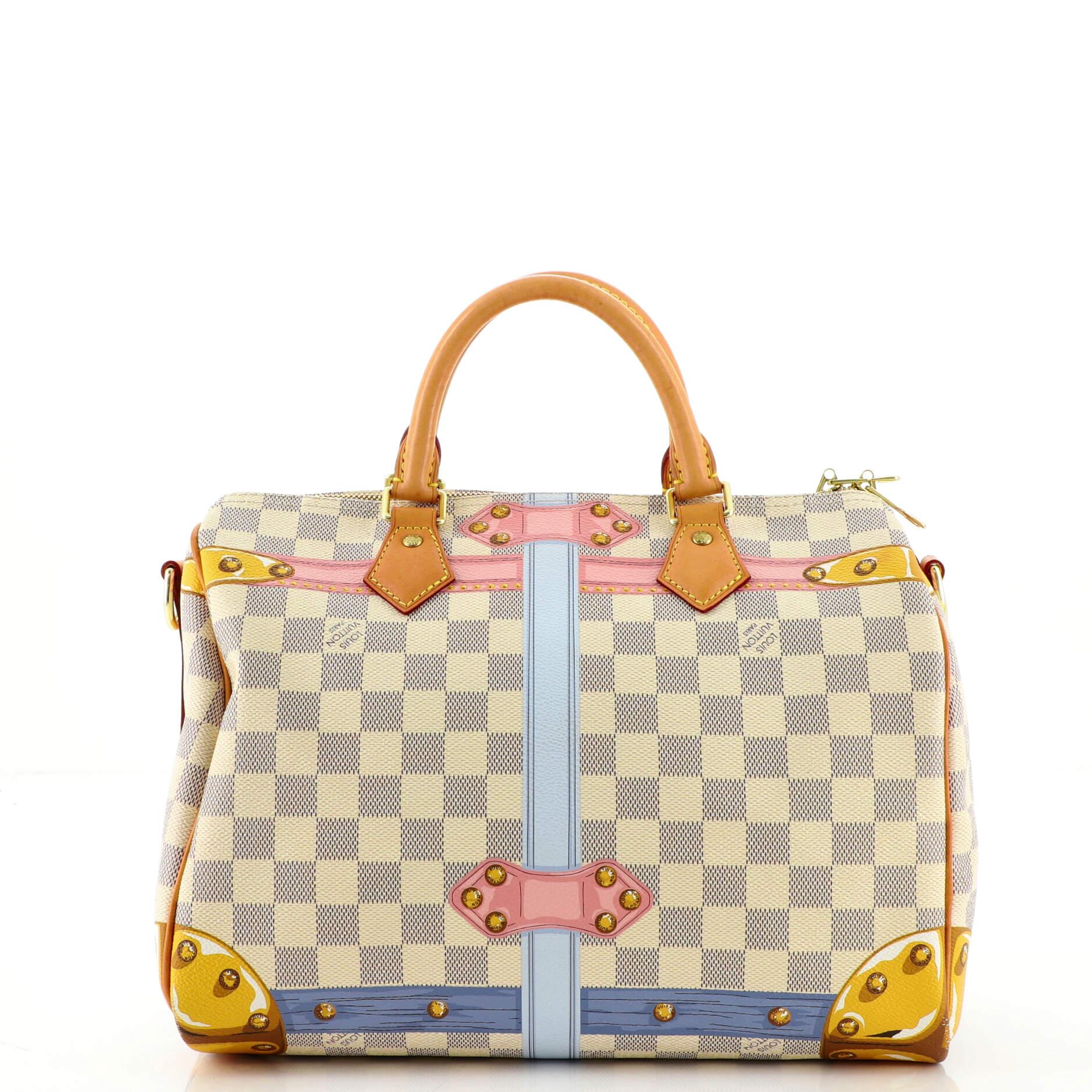 Beige Louis Vuitton Speedy Bandouliere Bag Limited Edition Damier Summer Trunks 30