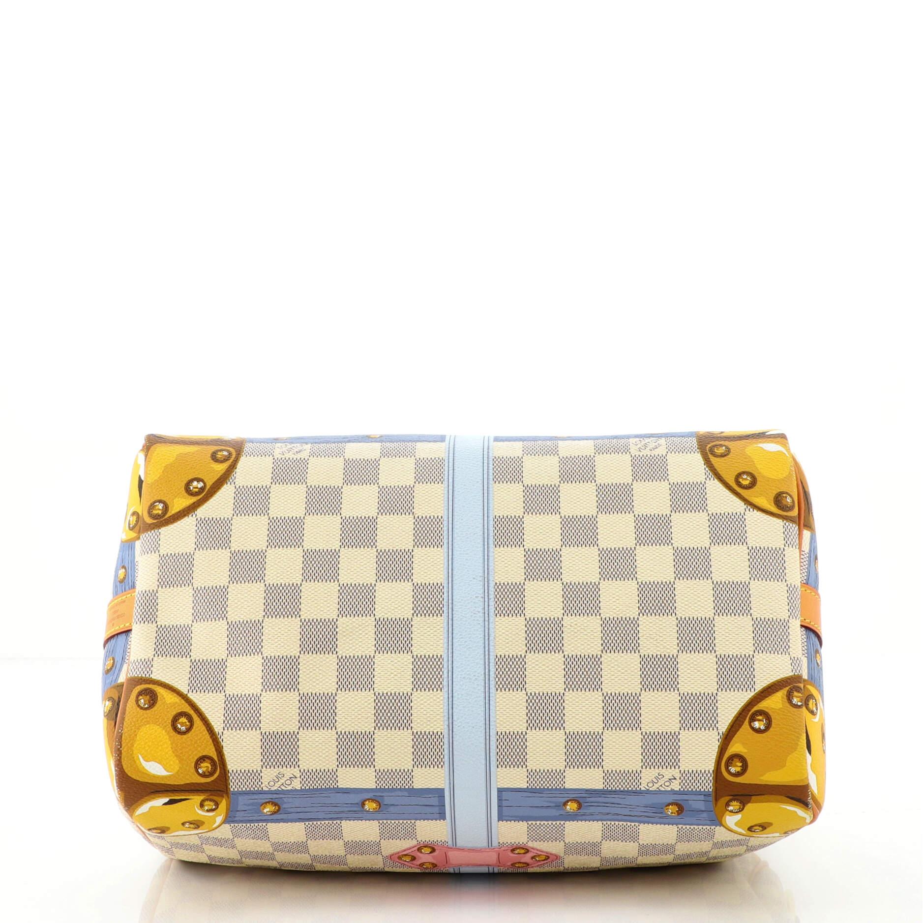 Louis Vuitton Speedy Bandouliere Bag Limited Edition Damier Summer Trunks 30 In Good Condition In NY, NY