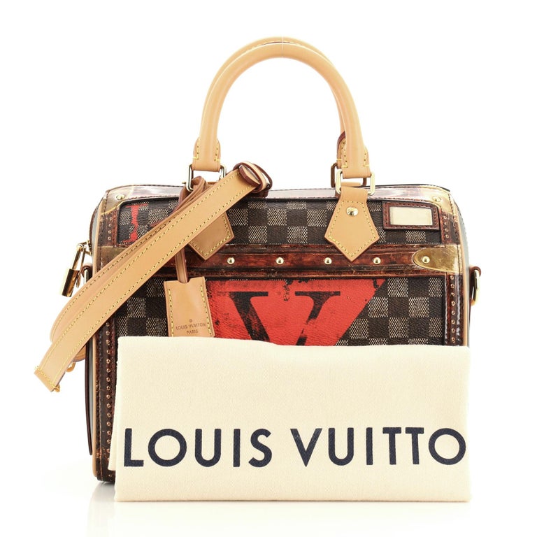 Louis Vuitton Speedy Bandouliere Bag Limited Edition Damier Time Trunk 25 For Sale at 1stdibs