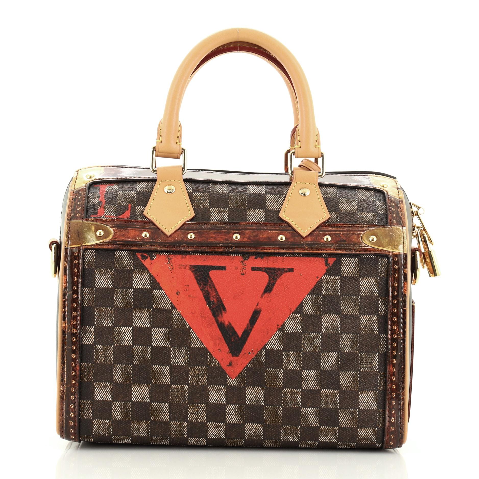 Louis Vuitton Speedy Bandouliere Bag Limited Edition Damier Time Trunk 25 In Good Condition In NY, NY