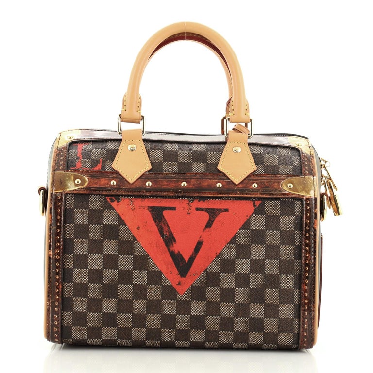 Louis Vuitton Speedy Bandouliere Bag Limited Edition Damier Time Trunk 25 For Sale at 1stdibs