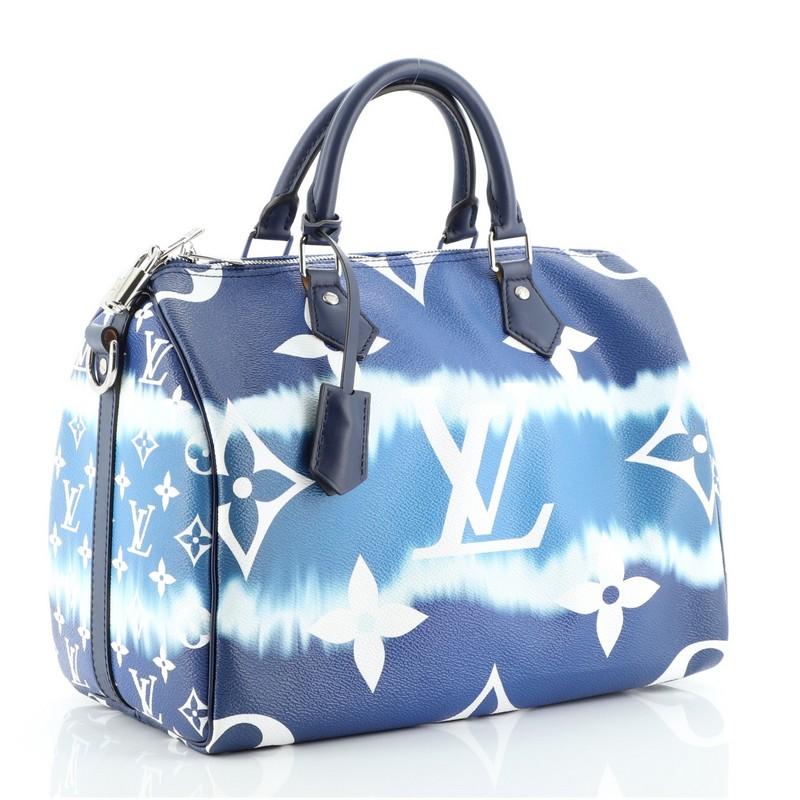 Blue Louis Vuitton Speedy Bandouliere Bag Limited Edition Escale Monogram Gian