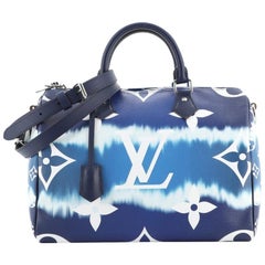 Louis Vuitton Limited Edition Blue Monogram Denim Speedy Round Bag at  1stDibs