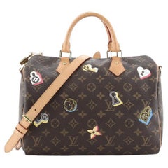 Louis Vuitton Speedy Bandouliere Bag Limited Edition Love Lock Monogram Canvas