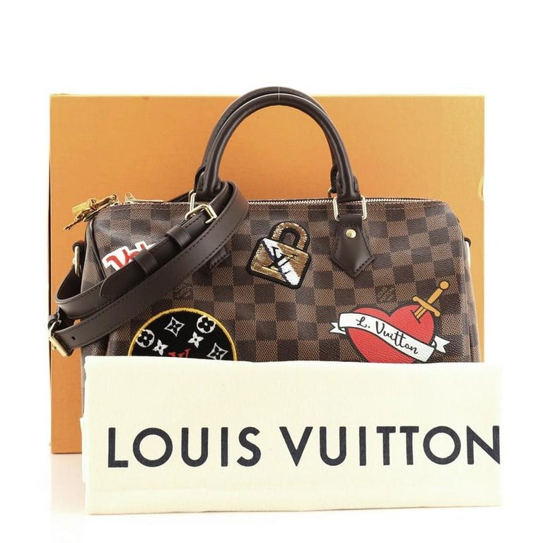 Louis Vuitton Damier Ebene Patches Speedy Bandouliere 30 QJB1QO0T0B000