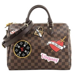 Louis Vuitton Speedy Bandouliere Sac Edition Limitée Patchs Damier 30