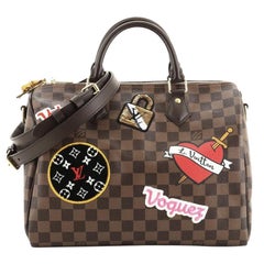 LOUIS VUITTON SPEEDY BAG 30 limited series PATCHES Multiple colors  Leather Cloth ref.201301 - Joli Closet