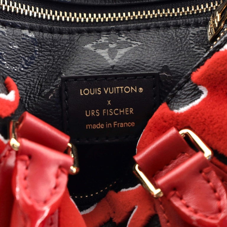Louis Vuitton x Urs Fischer Red Tufted Velour Monogram Canvas