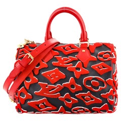 Louis Vuitton x UF - Black and Red Tufted Monogram Speedy Bandouliere 25