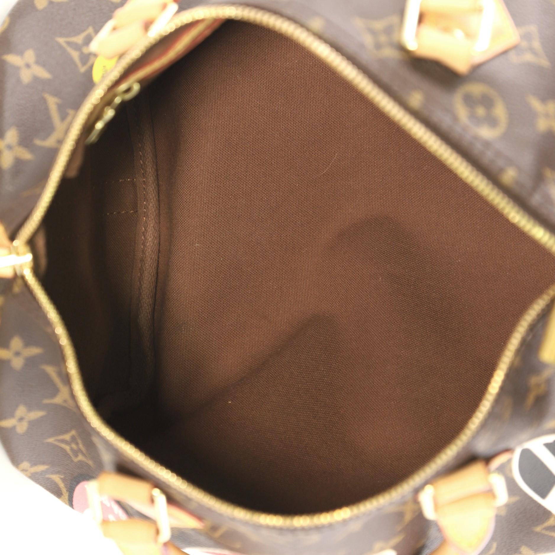 Louis Vuitton Speedy Bandouliere Bag Limited Edition World Tour Monogram Canvas  In Good Condition In NY, NY