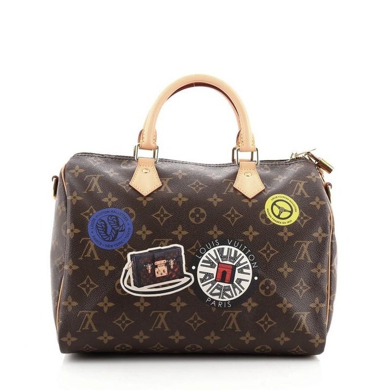 Authentic Louis Vuitton Limited Edition World Tour Speedy Bandouliere Bag