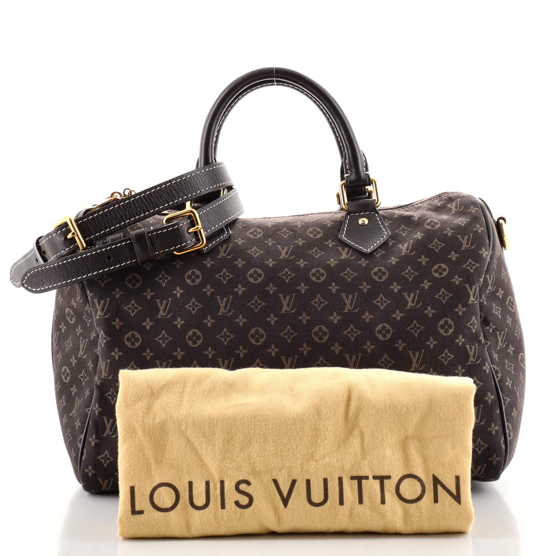 Louis Vuitton Ebene Monogram Canvas Mini Lin Speedy 30 Bag Louis Vuitton