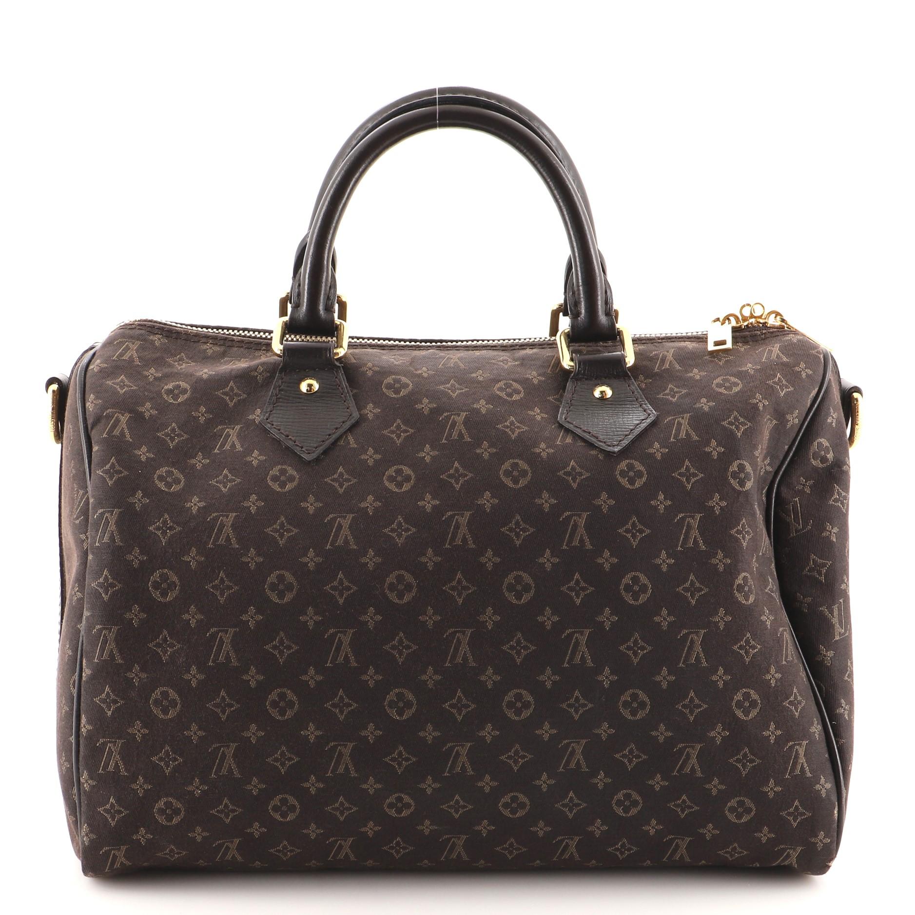 Black Louis Vuitton Speedy Bandouliere Bag Mini Lin 30