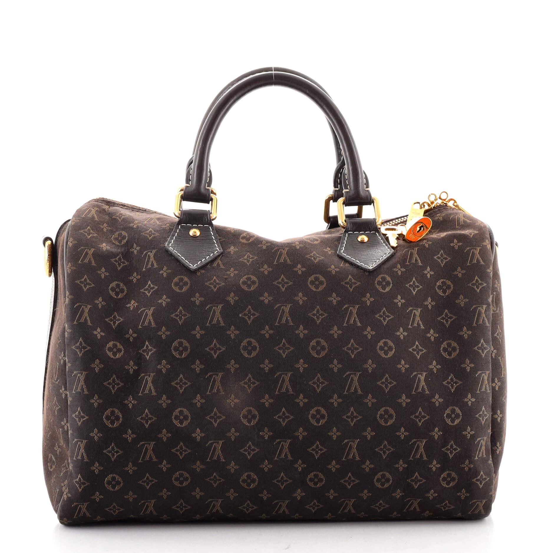 Black Louis Vuitton Speedy Bandouliere Bag Mini Lin 30