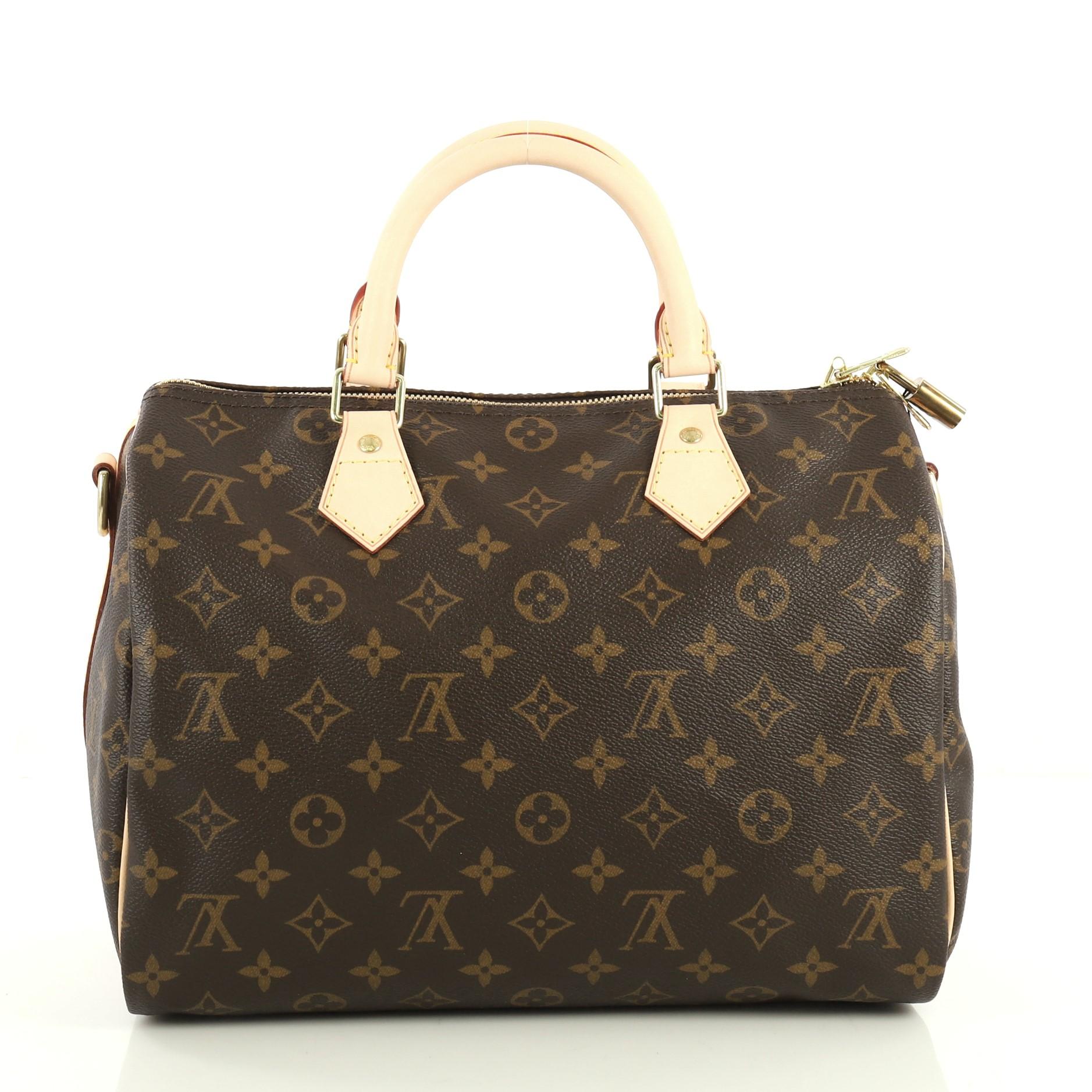 Louis Vuitton Speedy Bandouliere Bag Monogram Canvas 30 In Good Condition In NY, NY