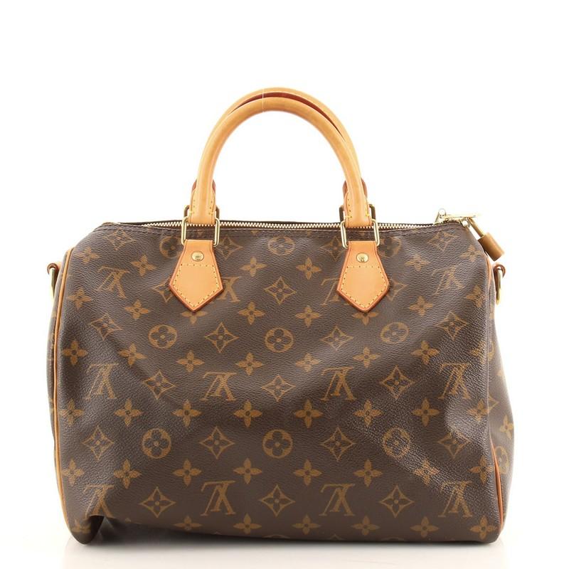 Louis Vuitton Speedy Bandouliere Bag Monogram Canvas 30 In Good Condition In NY, NY