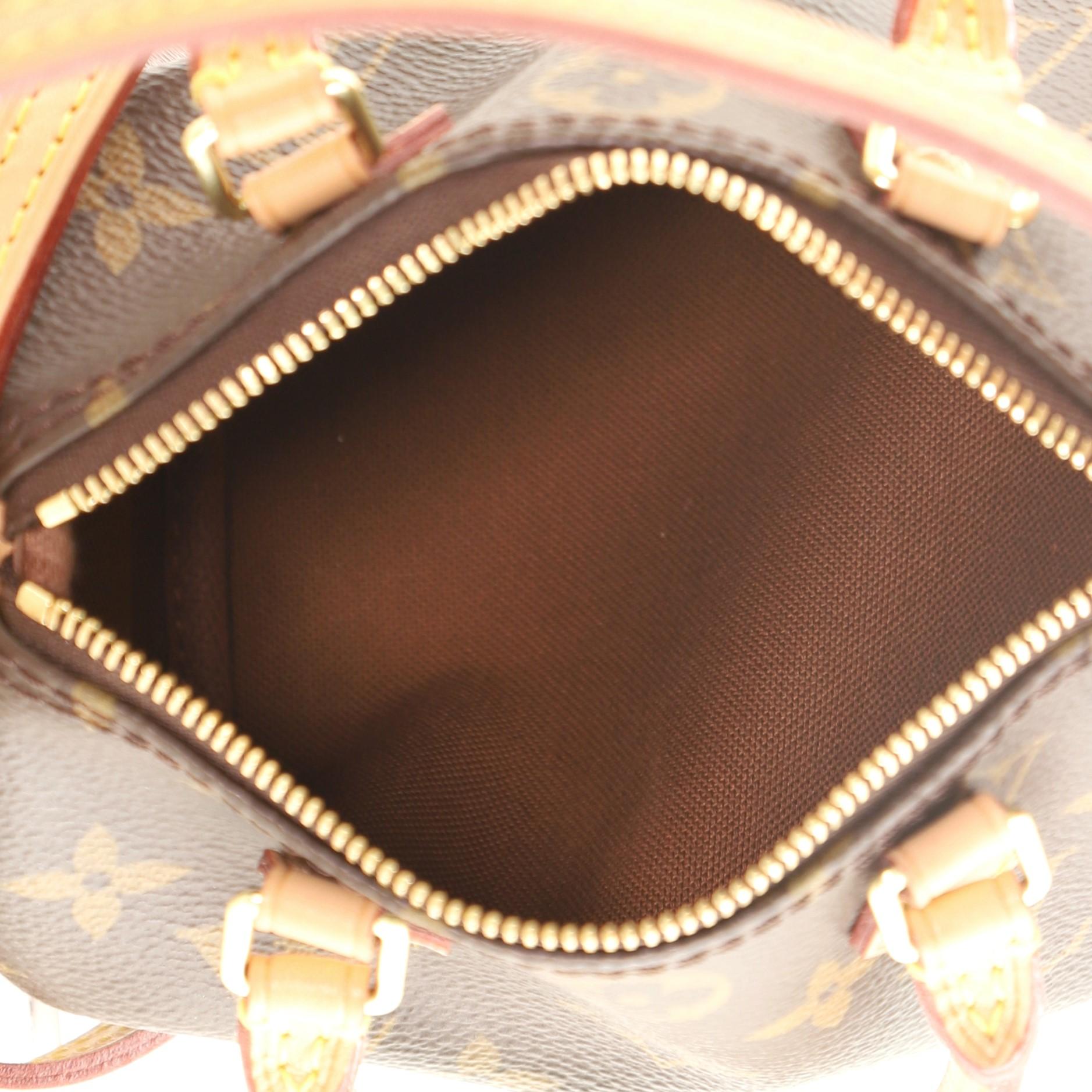 Brown Louis Vuitton Speedy Bandouliere Bag Monogram Canvas Nano