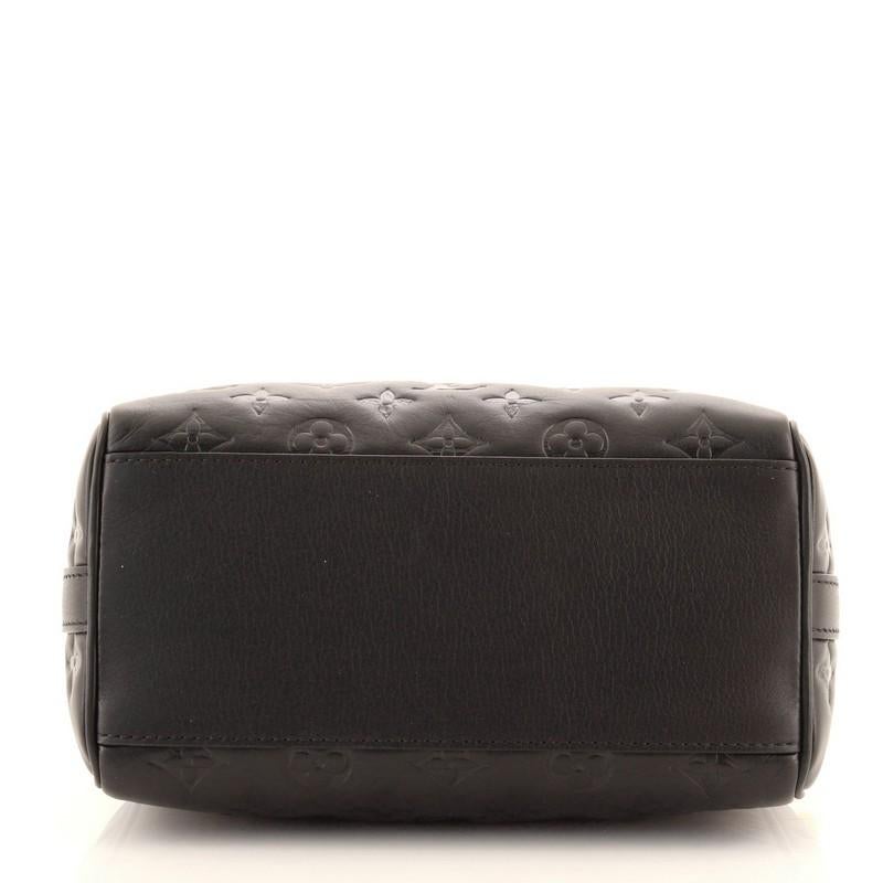 Black Louis Vuitton Speedy Bandouliere Bag Monogram Embossed Puffy Lambskin 22