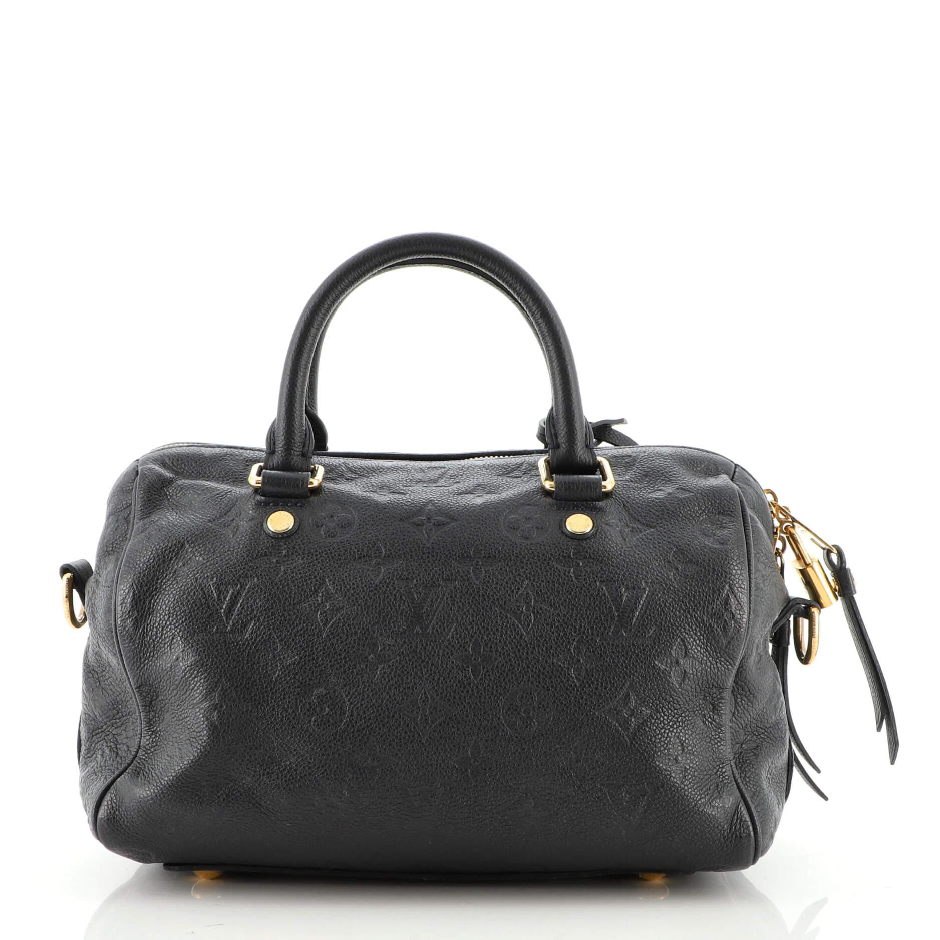 Black Louis Vuitton Speedy Bandouliere Bag Monogram Empreinte Leather 25