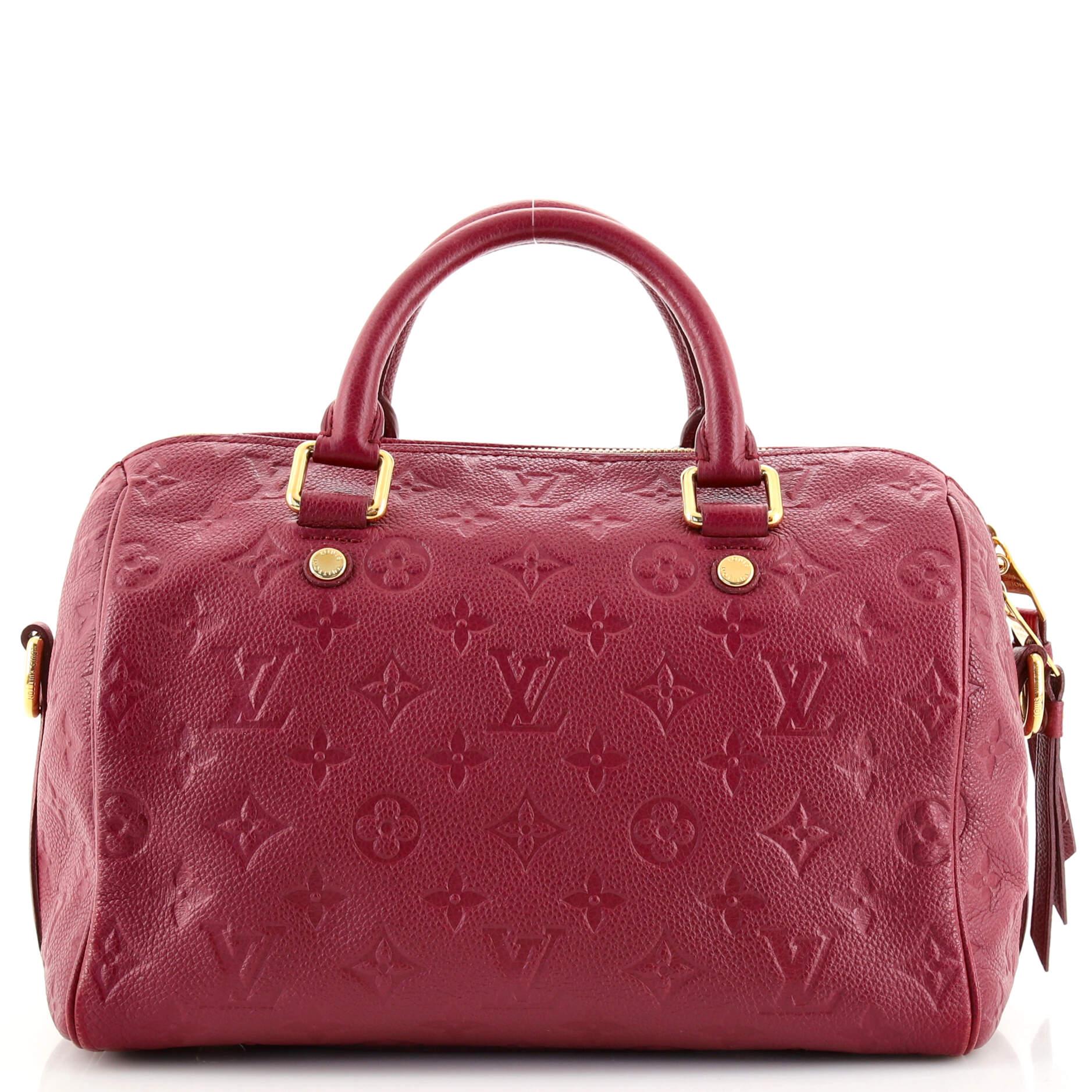 Brown Louis Vuitton Speedy Bandouliere Bag Monogram Empreinte Leather 25
