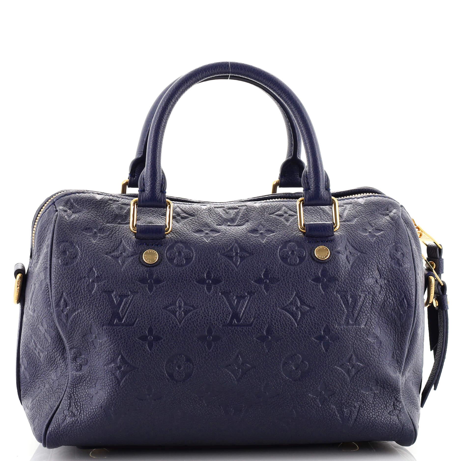 Black Louis Vuitton Speedy Bandouliere Bag Monogram Empreinte Leather 25