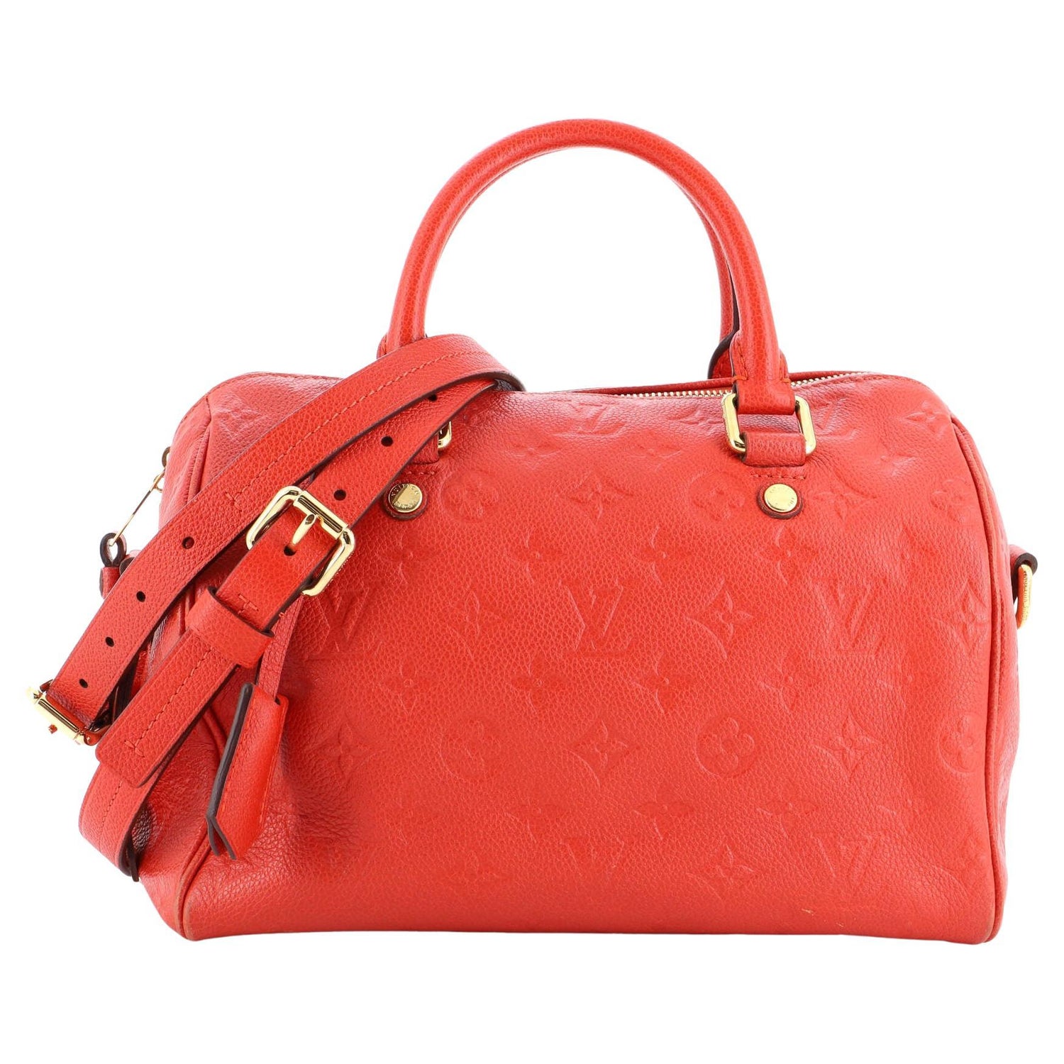 Louis Vuitton Aurore Empreinte Leather Speedy Bandouliere 25 Bag with Strap  For Sale at 1stDibs
