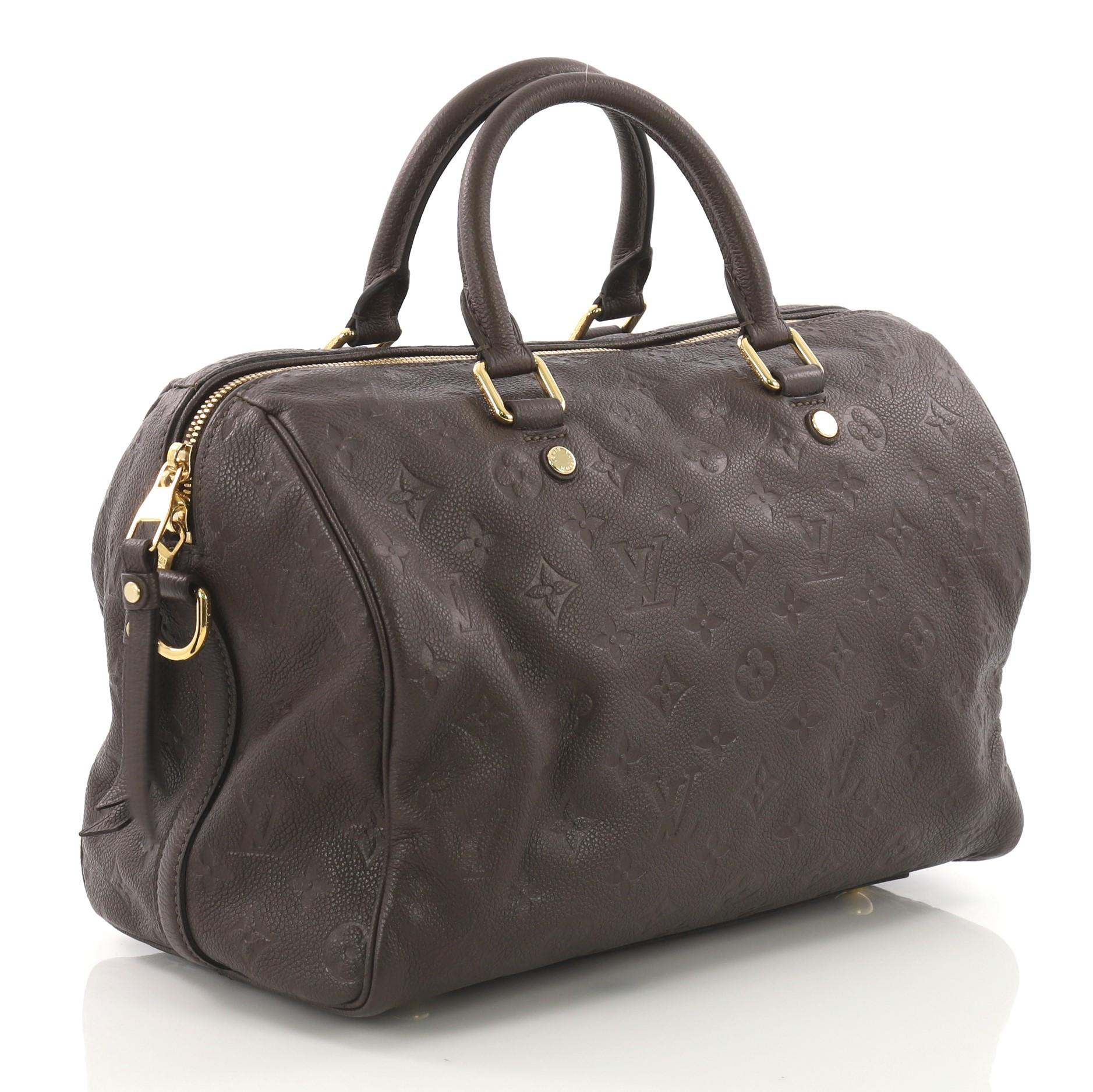 Black Louis Vuitton Speedy Bandouliere Bag Monogram Empreinte Leather 30