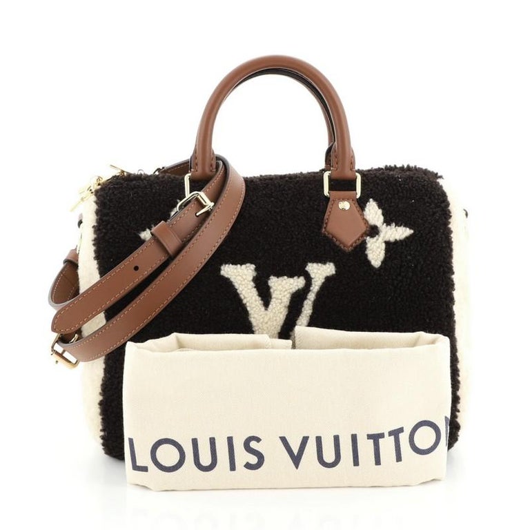 Louis Vuitton Speedy Bandouliere Bag Monogram Giant Teddy Fleece 25 For Sale at 1stdibs
