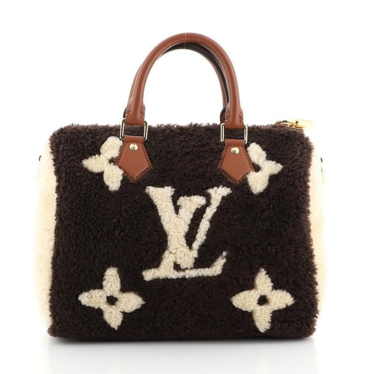 Louis Vuitton Speedy Bandouliere Bag Monogram Giant Teddy Fleece 25 For Sale at 1stdibs