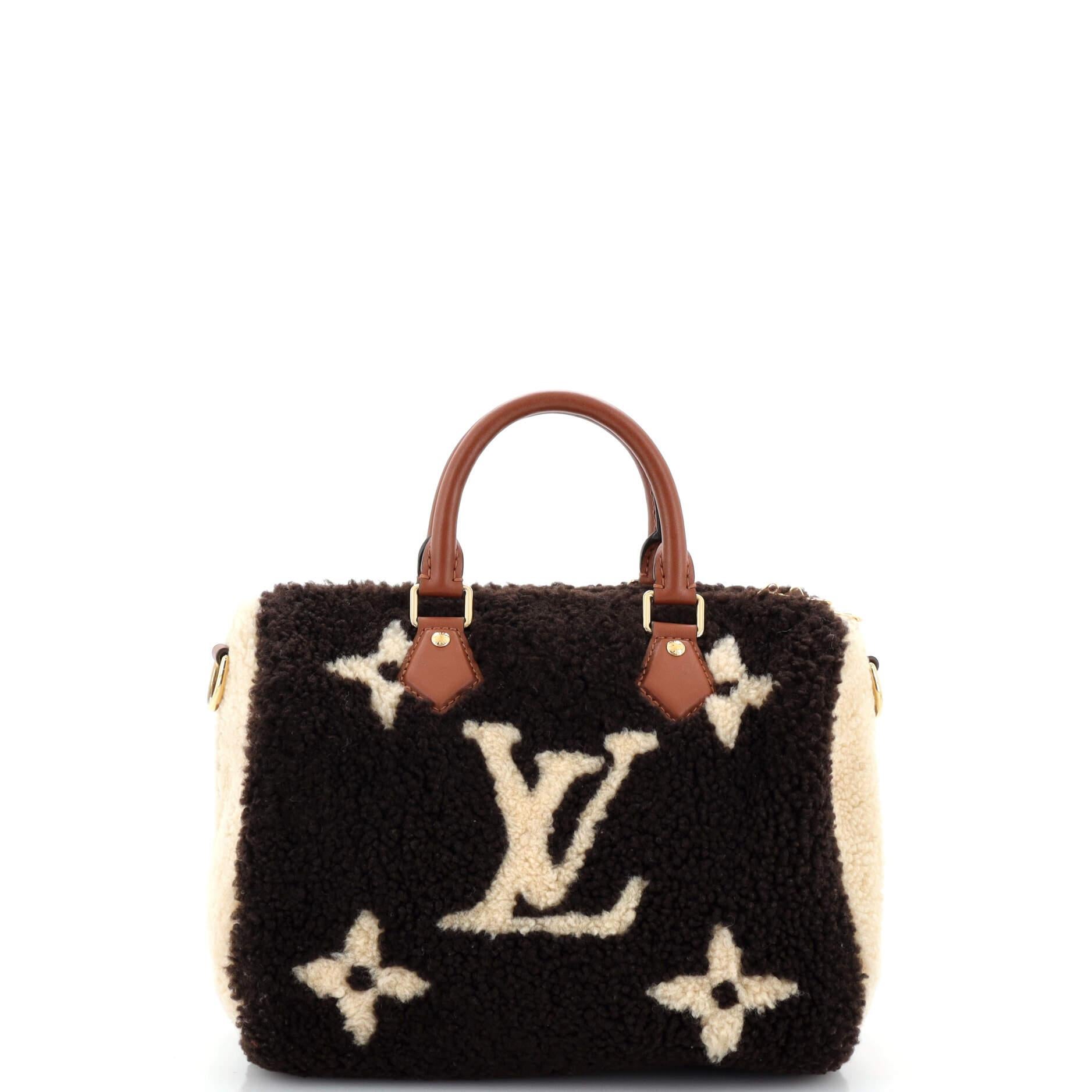Louis Vuitton Speedy Bandouliere Tasche mit Monogramm aus riesigem Teddy-Fleece 25 für Damen oder Herren