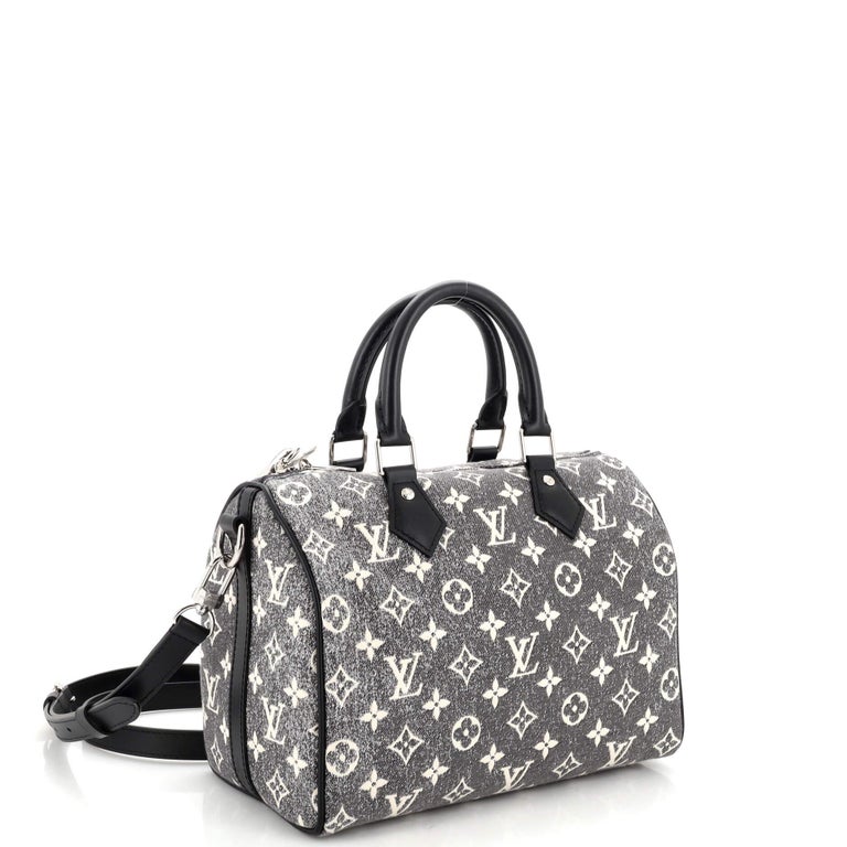 Louis Vuitton Speedy Bandouliere Bag Monogram Jacquard Denim 25 Black