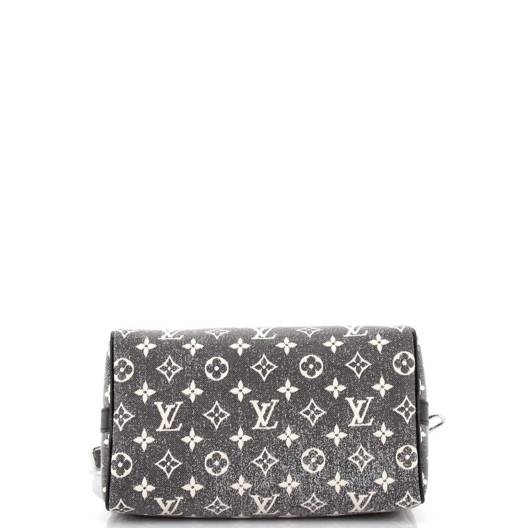 Louis Vuitton Speedy Bandouliere Bag Monogram Jacquard Denim 25 Black